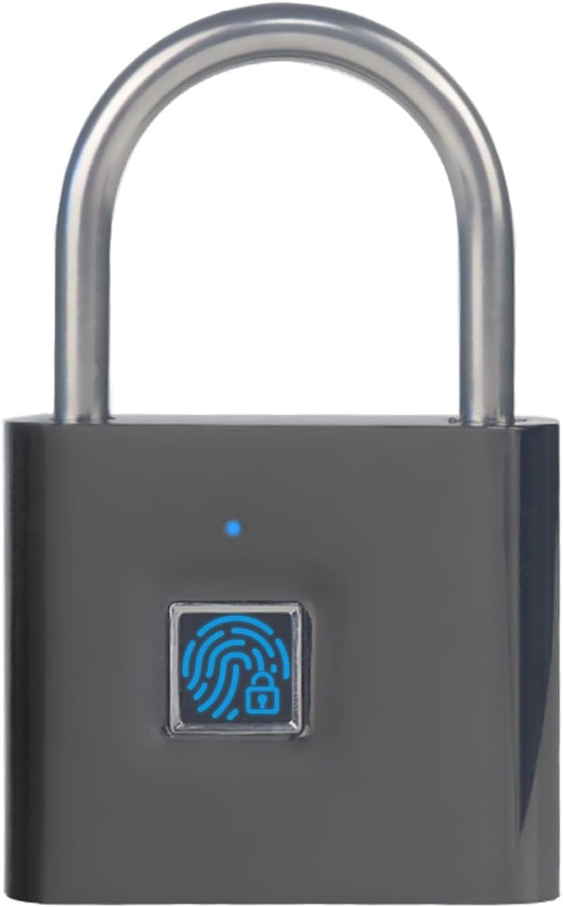 KENRONE Keyless Portable USB Charging Fingerprint Lock,Smart Padlock Quick Unlock Waterproof and Rustproof,Smart Lock for Warehouses, Gym, Schools, Homes, Office Cabinets (Black) - Image 1